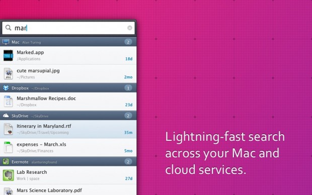 Found-Suche mit Ergebnissen (Bild: Found)